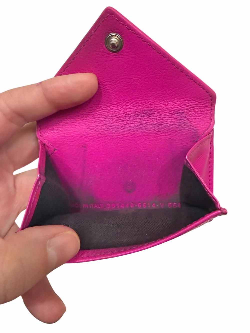 Balenciaga Fuchsia Leather Envelope Card Wallet - Picture 6 of 9